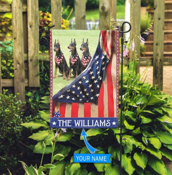 Doberman Personalized Flag – Personalized Dog Garden Flags – Dog Flags Outdoor
