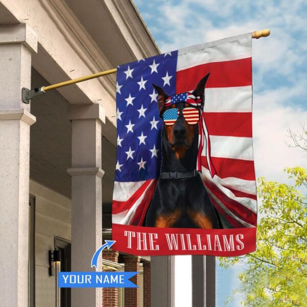 Doberman Personalized House Flag – Personalized Dog Garden Flags – Dog Flags Outdoor
