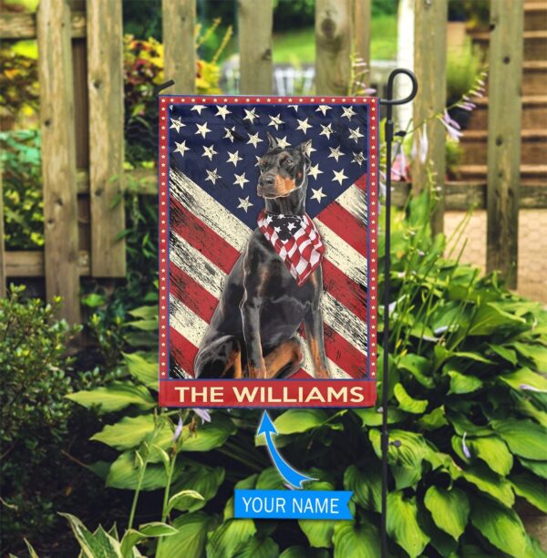 Doberman Pinscher Personalized Flag – Custom Dog Garden Flags – Dog Flags Outdoor