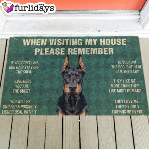 Doberman Pinscher s Rules Doormat Housewarming Gifts Dog Memorial Gift 1