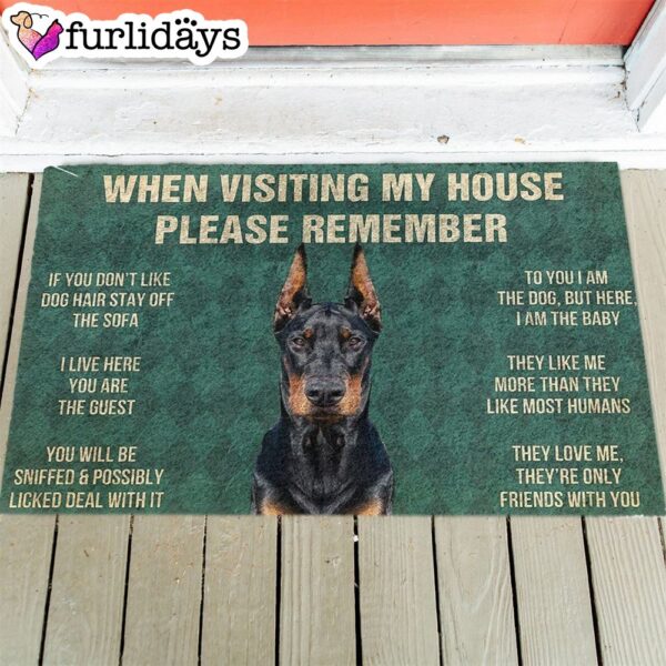 Doberman Pinscher’s Rules Doormat – Housewarming Gifts – Dog Memorial Gift