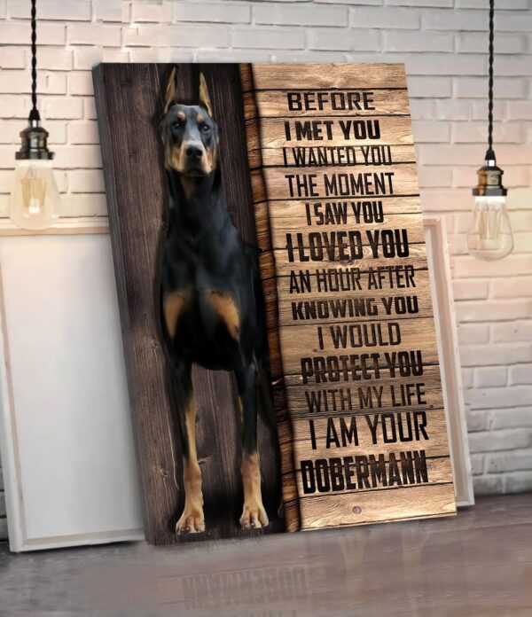 Dobermann Matte Canvas –  Dog Wall Art – Poster To Print – Housewarming Gifts