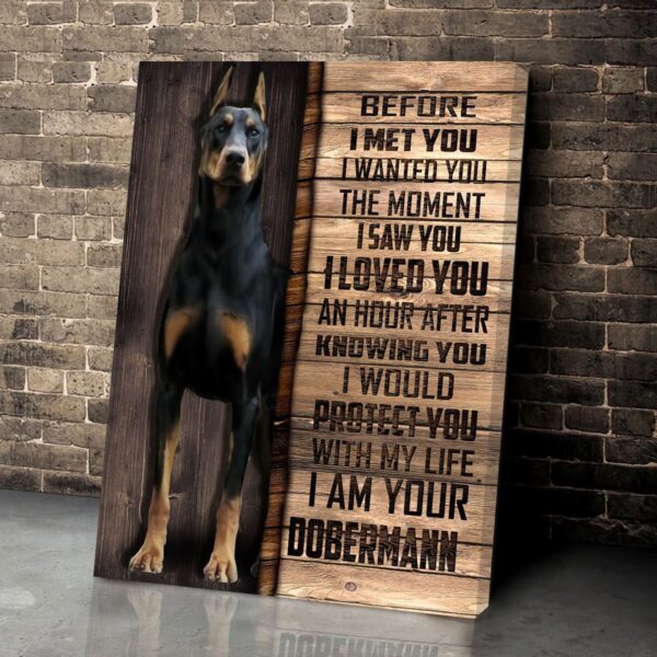 Dobermann Matte Canvas –  Dog Wall Art – Poster To Print – Housewarming Gifts
