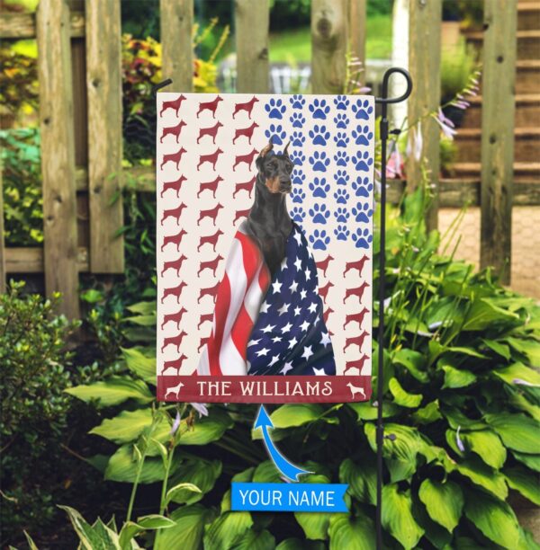 Dobermann Personalized Flag – Personalized Dog Garden Flags – Dog Flags Outdoor