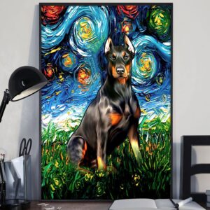 Dobermann Poster Matte Canvas Dog Canvas Art Poster To Print Gift For Dog Lovers 1