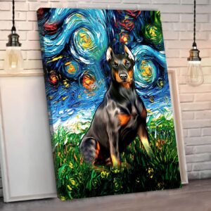 Dobermann Poster Matte Canvas Dog Canvas Art Poster To Print Gift For Dog Lovers 3