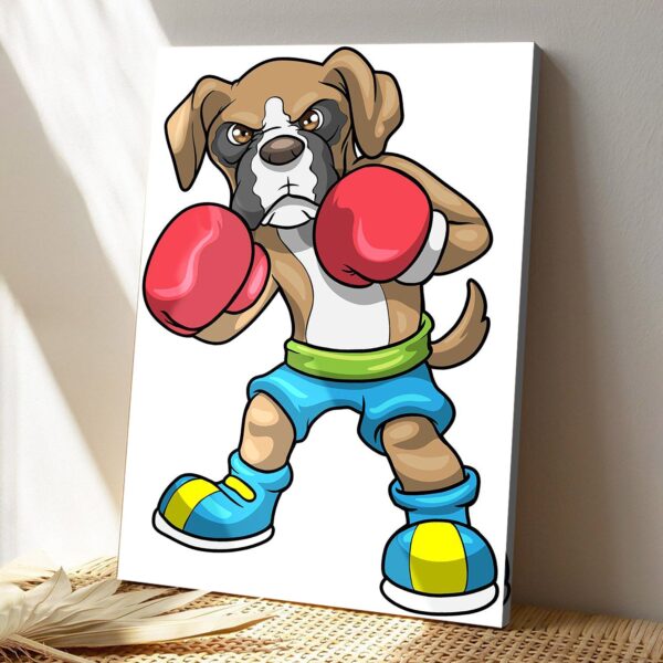 Boxer Dog – Boxing Gloves – Dog Pictures – Dog Canvas Poster – Dog Wall Art – Gifts For Dog Lovers – Furlidays