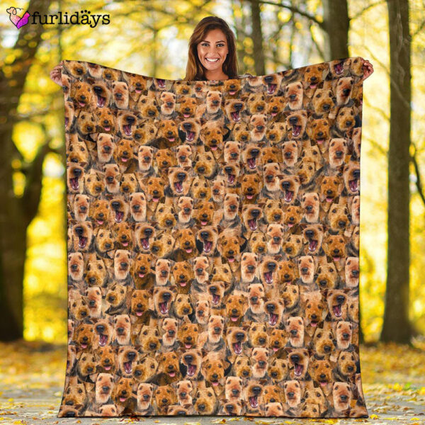 Dog Blanket – Dog Face Blanket – Dog Throw Blanket – Airedale Terrier Full Face Blanket – Furlidays