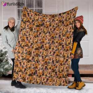 Dog Blanket Dog Face Blanket Dog Throw Blanket Airedale Terrier Full Face Blanket Furlidays 3