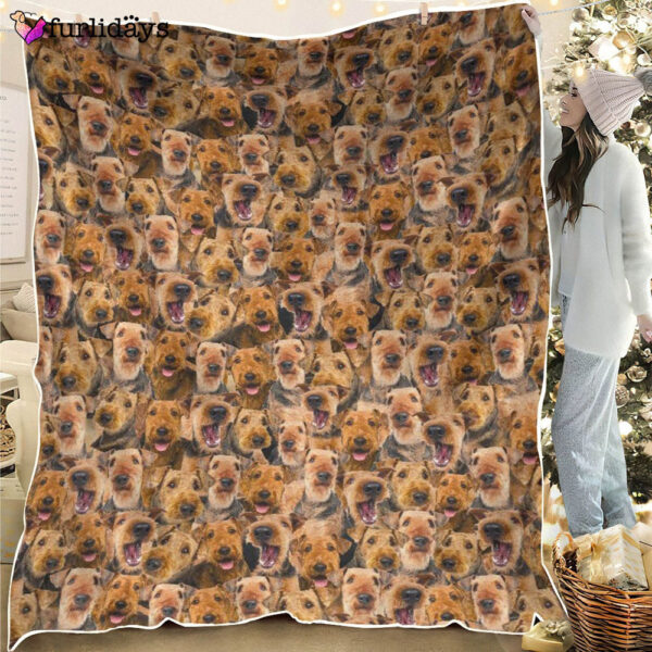 Dog Blanket – Dog Face Blanket – Dog Throw Blanket – Airedale Terrier Full Face Blanket – Furlidays