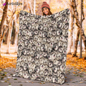 Dog Blanket Dog Face Blanket Dog Throw Blanket Alaskan Full Face Blanket Furlidays 10