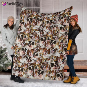 Dog Blanket Dog Face Blanket Dog Throw Blanket American Bulldog 1 Full Face Blanket Furlidays 3