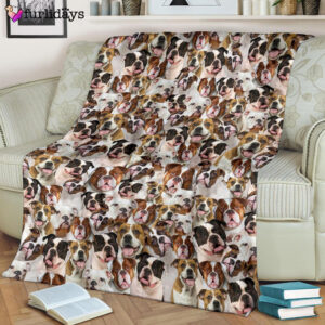 Dog Blanket Dog Face Blanket Dog Throw Blanket American Bulldog 1 Full Face Blanket Furlidays 8