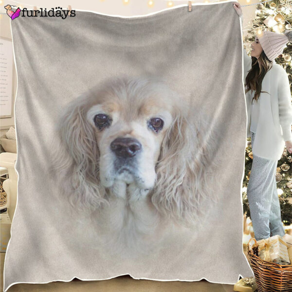 Dog Blanket – Dog Face Blanket – Dog Throw Blanket – American Cocker Spaniel Face Hair Blanket – Furlidays
