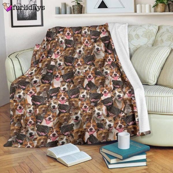 Dog Blanket – Dog Face Blanket – Dog Throw Blanket – American Staffordshire Terrier Full Face Blanket – Furlidays