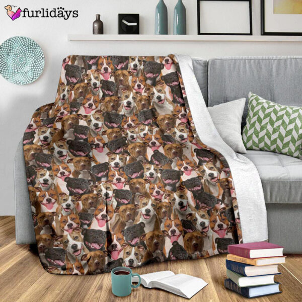 Dog Blanket – Dog Face Blanket – Dog Throw Blanket – American Staffordshire Terrier Full Face Blanket – Furlidays