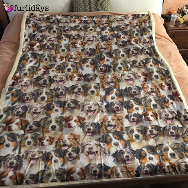 Dog Blanket – Dog Face Blanket – Dog Throw Blanket – Australian Shepherd Full Face Blanket – Furlidays