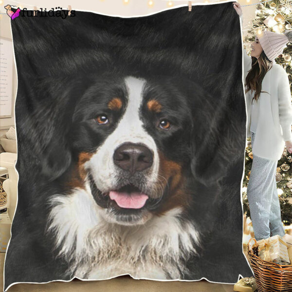 Dog Blanket – Dog Face Blanket – Dog Throw Blanket – Bernese Mountain Dog 2 Face Hair Blanket – Furlidays