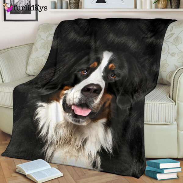 Dog Blanket – Dog Face Blanket – Dog Throw Blanket – Bernese Mountain Dog 2 Face Hair Blanket – Furlidays