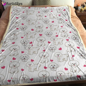 Dog Blanket Dog Face Blanket Dog Throw Blanket Bichon Heart Blanket Furlidays 1