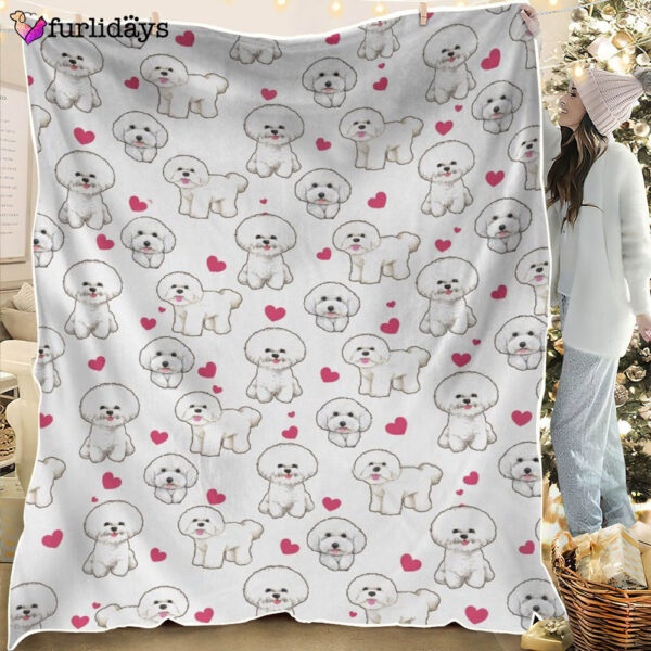 Dog Blanket – Dog Face Blanket – Dog Throw Blanket – Bichon Heart Blanket – Furlidays