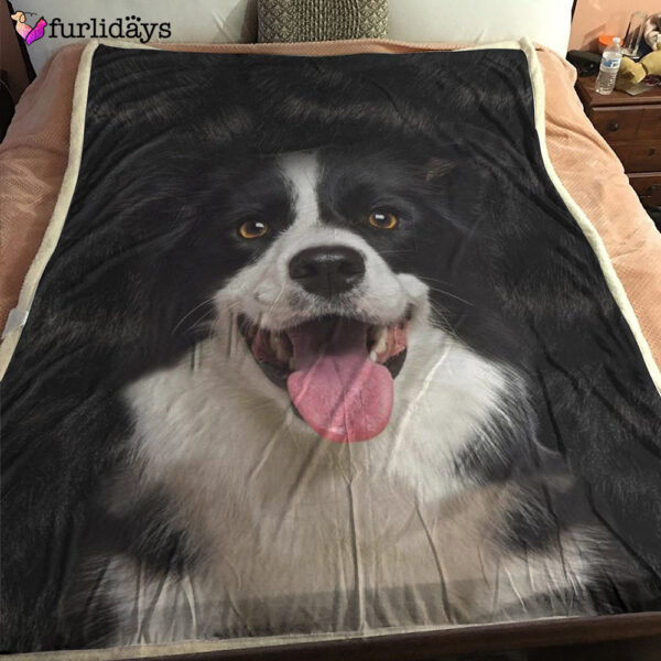 Dog Blanket – Dog Face Blanket – Dog Throw Blanket – Border Collie 1 Face Hair Blanket – Furlidays