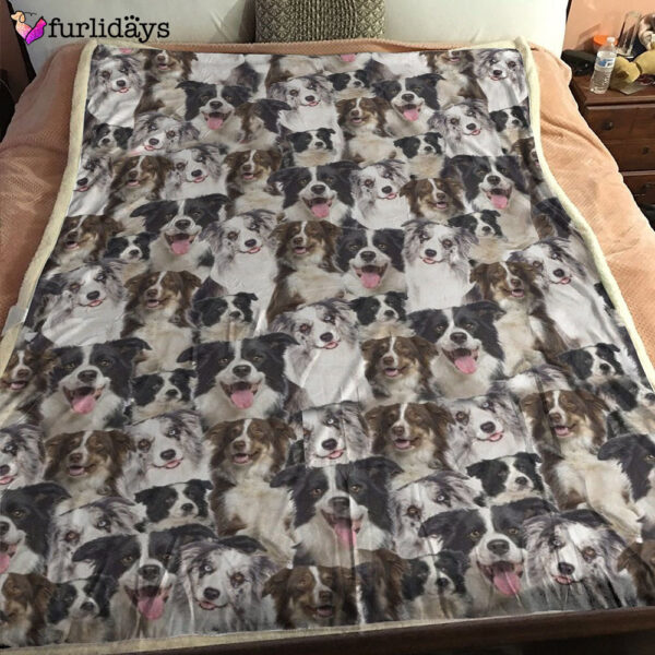 Dog Blanket – Dog Face Blanket – Dog Throw Blanket – Border Collie  Blanket – Furlidays