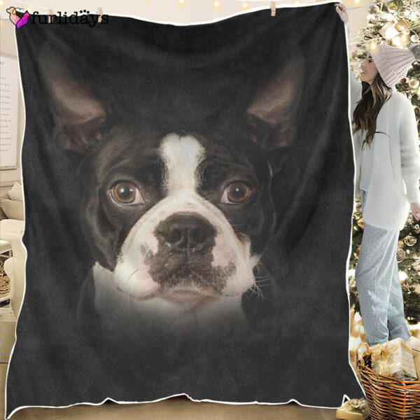 Dog Blanket – Dog Face Blanket – Dog Throw Blanket – Boston Terrier Face Hair Blanket – Furlidays