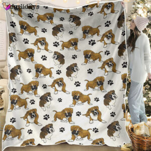 Dog Blanket Dog Face Blanket Dog Throw Blanket Boxer Paw Blanket Furlidays 1