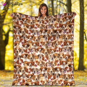 Dog Blanket Dog Face Blanket Dog Throw Blanket Brittany Full Face Blanket Furlidays 2