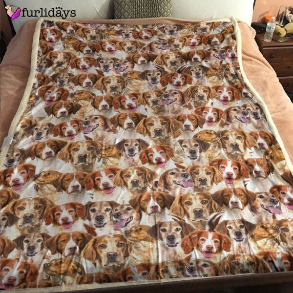 Dog Blanket – Dog Face Blanket – Dog Throw Blanket – Brittany Full Face Blanket – Furlidays