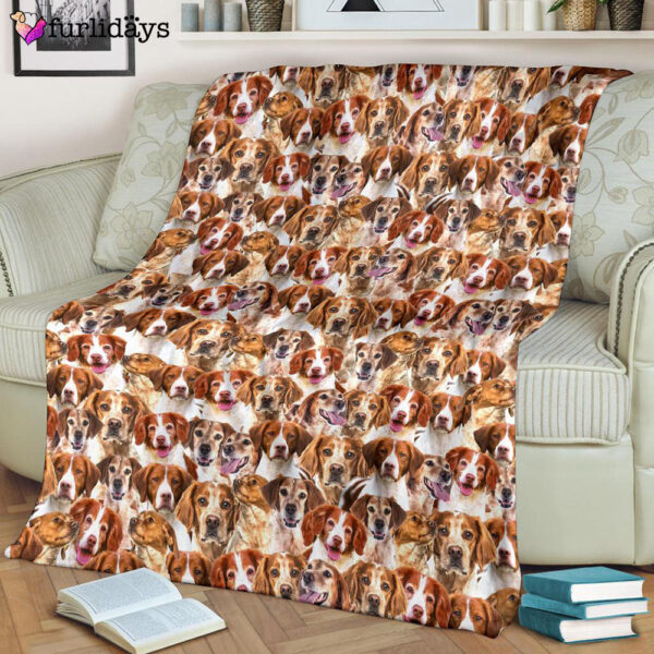 Dog Blanket – Dog Face Blanket – Dog Throw Blanket – Brittany Full Face Blanket – Furlidays