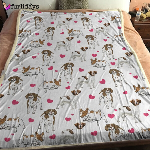 Dog Blanket – Dog Face Blanket – Dog Throw Blanket – Brittany Heart Blanket – Furlidays