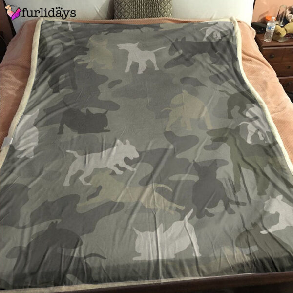 Dog Blanket – Dog Face Blanket – Dog Throw Blanket – Bull Terrier Camo Blanket – Furlidays