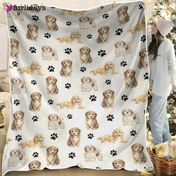 Dog Blanket – Dog Face Blanket – Dog Throw Blanket – Cavachon Paw Blanket – Furlidays