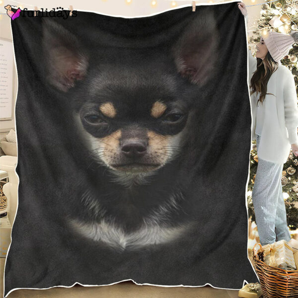 Dog Blanket – Dog Face Blanket – Dog Throw Blanket – Chihuahua 1 Face Hair Blanket – Furlidays