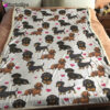 Dog Blanket – Dog Face Blanket – Dog Throw Blanket – Dachshund Heart Blanket – Furlidays