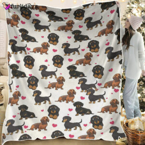 Dog Blanket Dog Face Blanket Dog Throw Blanket Dachshund Heart Blanket Furlidays 6