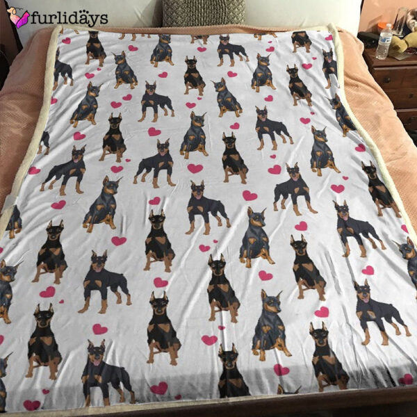 Dog Blanket – Dog Face Blanket – Dog Throw Blanket – Doberman Heart Blanket – Furlidays