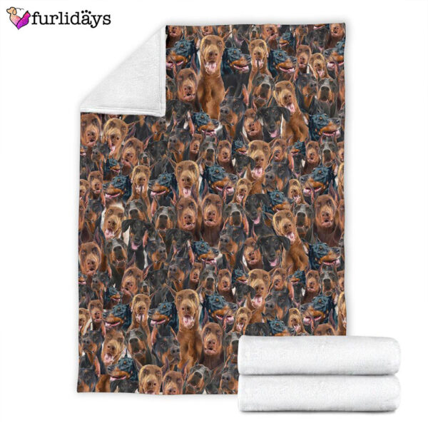 Dog Blanket – Dog Face Blanket – Dog Throw Blanket – Doberman Pinscher Full Face Blanket – Furlidays