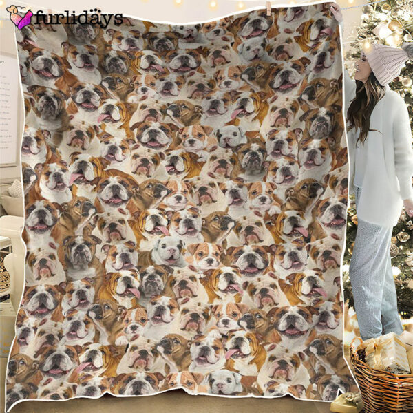 Dog Blanket – Dog Face Blanket – Dog Throw Blanket – English Bulldog Full Face Blanket – Furlidays