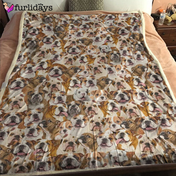 Dog Blanket – Dog Face Blanket – Dog Throw Blanket – English Bulldog Full Face Blanket – Furlidays