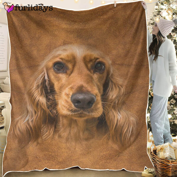 Dog Blanket – Dog Face Blanket – Dog Throw Blanket – English Cocker Spaniel Face Hair Blanket – Furlidays