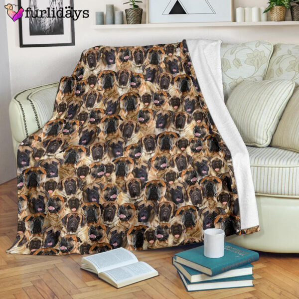 Dog Blanket – Dog Face Blanket – Dog Throw Blanket – English Mastiff Full Face Blanket – Furlidays