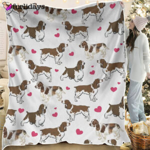 Dog Blanket Dog Face Blanket Dog Throw Blanket English Springer Spaniel Heart Blanket Furlidays 1