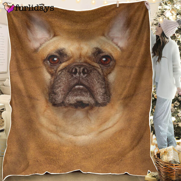 Dog Blanket – Dog Face Blanket – Dog Throw Blanket – French Bulldog Face Hair Blanket – Furlidays