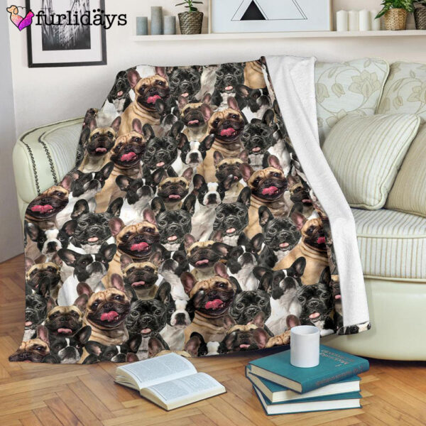 Dog Blanket – Dog Face Blanket – Dog Throw Blanket – French Bulldog Full Face Blanket – Furlidays