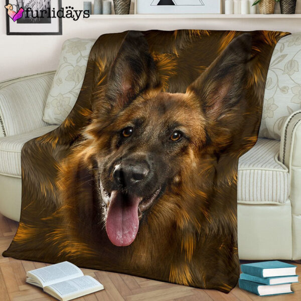 Dog Blanket – Dog Face Blanket – Dog Throw Blanket – German Shepherd Blanket – Furlidays
