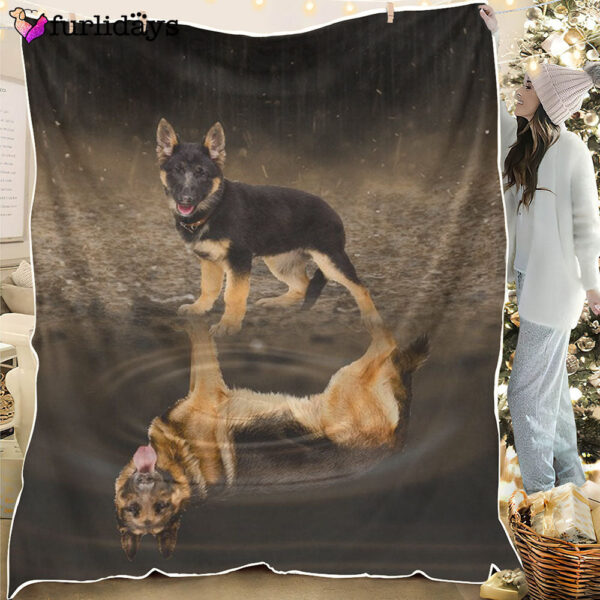 Dog Blanket – Dog Face Blanket – Dog Throw Blanket – German Shepherd Sherpa Blanket – Furlidays