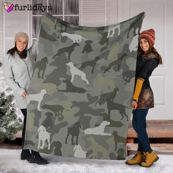 Dog Blanket – Dog Face Blanket – Dog Throw Blanket – German Shorthaired Pointer Camo Blanket – Furlidays